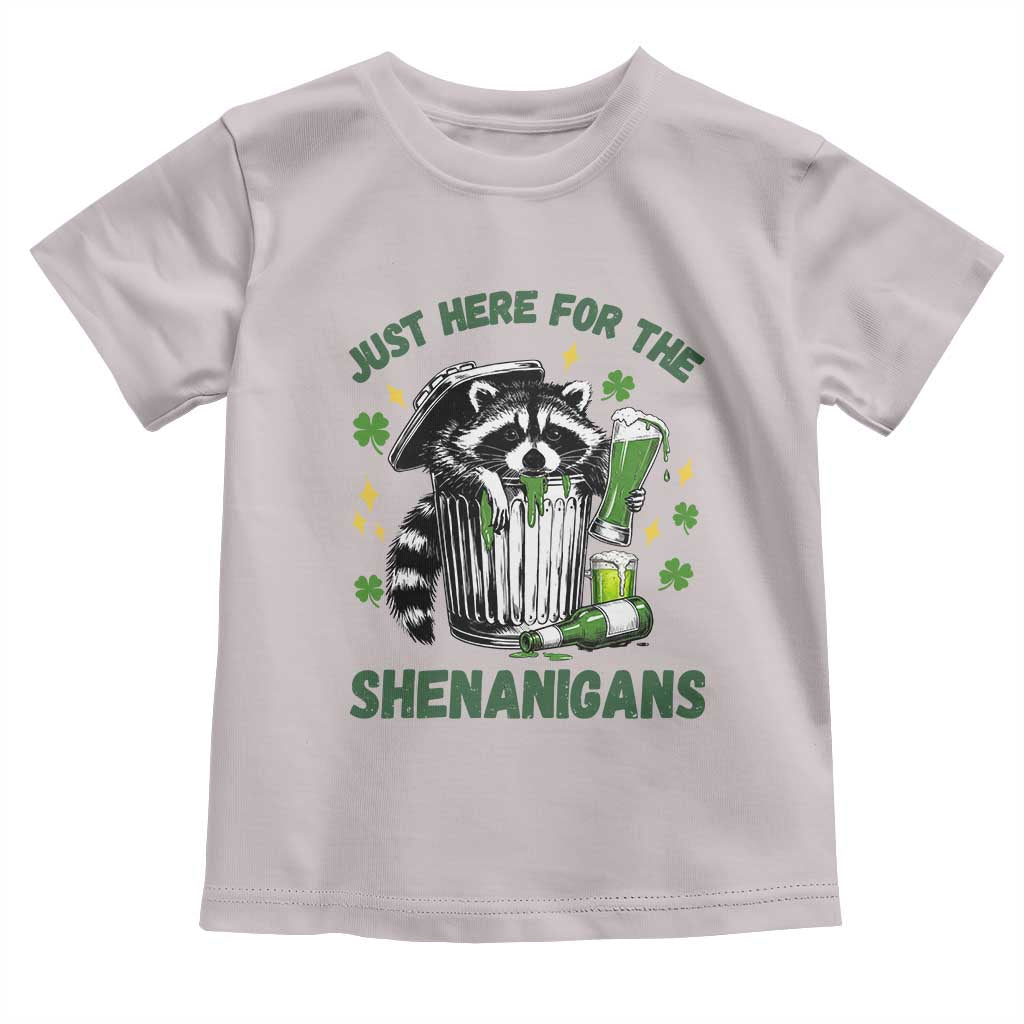 Funny Raccoon St Patricks Day Meme Toddler T Shirt Trash Panda Just Here For The Shenanigans