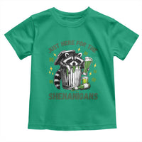 Funny Raccoon St Patricks Day Meme Toddler T Shirt Trash Panda Just Here For The Shenanigans
