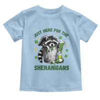 Funny Raccoon St Patricks Day Meme Toddler T Shirt Trash Panda Just Here For The Shenanigans
