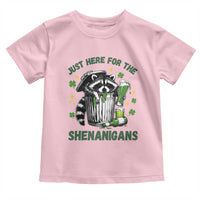 Funny Raccoon St Patricks Day Meme Toddler T Shirt Trash Panda Just Here For The Shenanigans