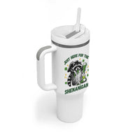Funny Raccoon St Patricks Day Meme Tumbler With Handle Trash Panda Just Here For The Shenanigans