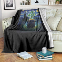 St Patricks Day Starry Night Shamrock Van Gogh Art Throw Blanket
