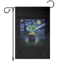 St Patricks Day Starry Night Shamrock Van Gogh Art Garden Flag