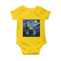 St Patricks Day Starry Night Shamrock Van Gogh Art Baby Onesie