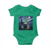 St Patricks Day Starry Night Shamrock Van Gogh Art Baby Onesie