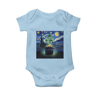 St Patricks Day Starry Night Shamrock Van Gogh Art Baby Onesie