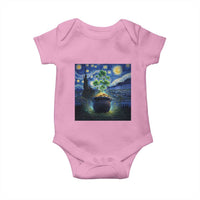 St Patricks Day Starry Night Shamrock Van Gogh Art Baby Onesie