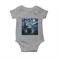 St Patricks Day Starry Night Shamrock Van Gogh Art Baby Onesie