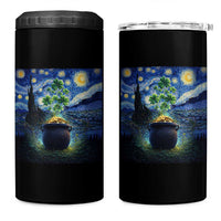 St Patricks Day Starry Night Shamrock Van Gogh Art 4 in 1 Can Cooler Tumbler