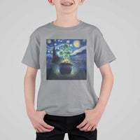 St Patricks Day Starry Night Shamrock Van Gogh Art T Shirt For Kid