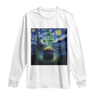 St Patricks Day Starry Night Shamrock Van Gogh Art Long Sleeve Shirt
