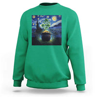 St Patricks Day Starry Night Shamrock Van Gogh Art Sweatshirt
