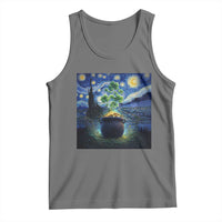 St Patricks Day Starry Night Shamrock Van Gogh Art Tank Top