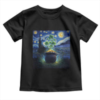 St Patricks Day Starry Night Shamrock Van Gogh Art Toddler T Shirt