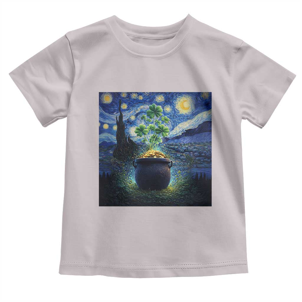St Patricks Day Starry Night Shamrock Van Gogh Art Toddler T Shirt
