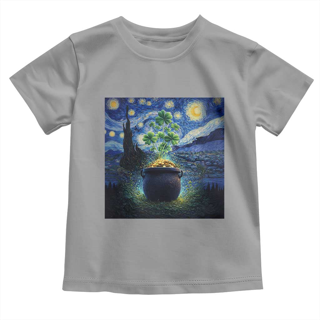 St Patricks Day Starry Night Shamrock Van Gogh Art Toddler T Shirt