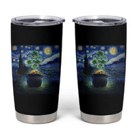 St Patricks Day Starry Night Shamrock Van Gogh Art Tumbler Cup