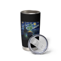 St Patricks Day Starry Night Shamrock Van Gogh Art Tumbler Cup