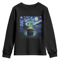 St Patricks Day Starry Night Shamrock Van Gogh Art Youth Sweatshirt