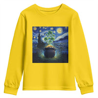 St Patricks Day Starry Night Shamrock Van Gogh Art Youth Sweatshirt