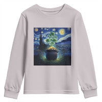 St Patricks Day Starry Night Shamrock Van Gogh Art Youth Sweatshirt