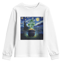 St Patricks Day Starry Night Shamrock Van Gogh Art Youth Sweatshirt