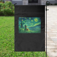 St Patricks Day Starry Night Leprechaun Shamrock Van Gogh Garden Flag