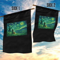 St Patricks Day Starry Night Leprechaun Shamrock Van Gogh Garden Flag