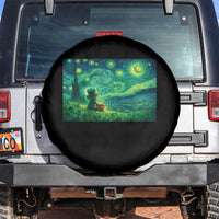 St Patricks Day Starry Night Leprechaun Shamrock Van Gogh Spare Tire Cover