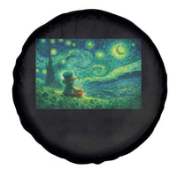 St Patricks Day Starry Night Leprechaun Shamrock Van Gogh Spare Tire Cover