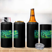 St Patricks Day Starry Night Leprechaun Shamrock Van Gogh 4 in 1 Can Cooler Tumbler