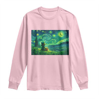 St Patricks Day Starry Night Leprechaun Shamrock Van Gogh Long Sleeve Shirt