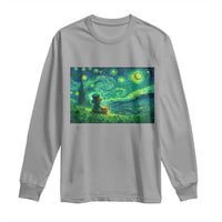 St Patricks Day Starry Night Leprechaun Shamrock Van Gogh Long Sleeve Shirt