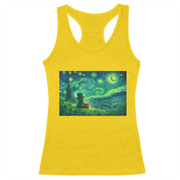 St Patricks Day Starry Night Leprechaun Shamrock Van Gogh Racerback Tank Top