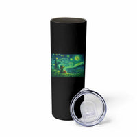 St Patricks Day Starry Night Leprechaun Shamrock Van Gogh Skinny Tumbler