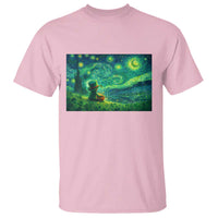 St Patricks Day Starry Night Leprechaun Shamrock Van Gogh T Shirt