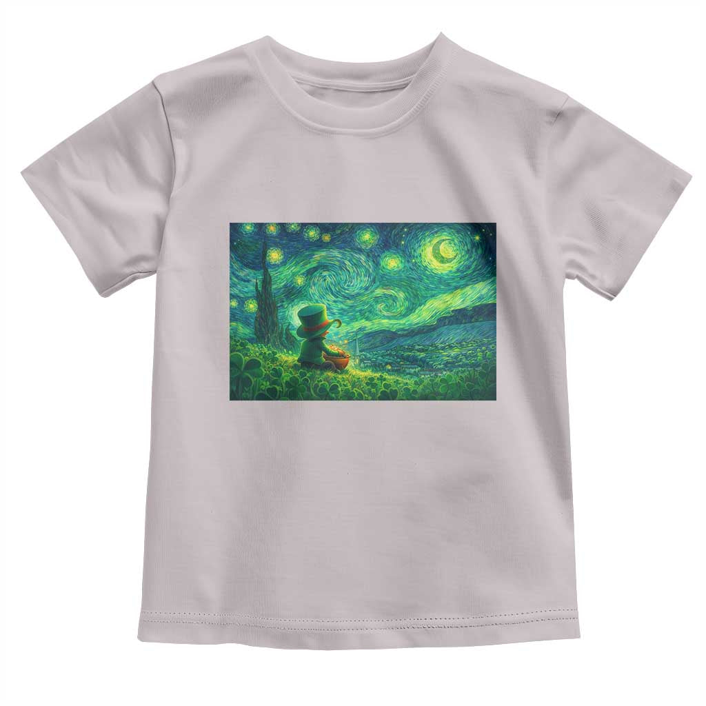 St Patricks Day Starry Night Leprechaun Shamrock Van Gogh Toddler T Shirt