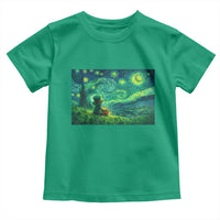 St Patricks Day Starry Night Leprechaun Shamrock Van Gogh Toddler T Shirt