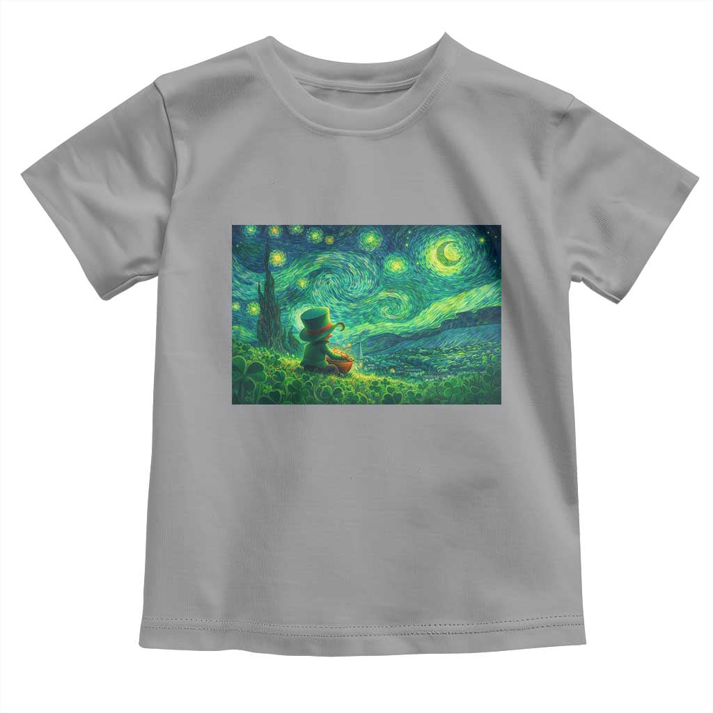 St Patricks Day Starry Night Leprechaun Shamrock Van Gogh Toddler T Shirt