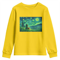 St Patricks Day Starry Night Leprechaun Shamrock Van Gogh Youth Sweatshirt