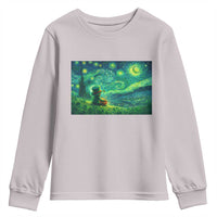 St Patricks Day Starry Night Leprechaun Shamrock Van Gogh Youth Sweatshirt