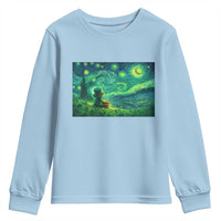 St Patricks Day Starry Night Leprechaun Shamrock Van Gogh Youth Sweatshirt