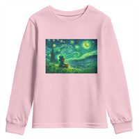 St Patricks Day Starry Night Leprechaun Shamrock Van Gogh Youth Sweatshirt