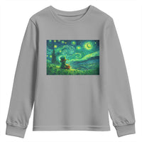 St Patricks Day Starry Night Leprechaun Shamrock Van Gogh Youth Sweatshirt