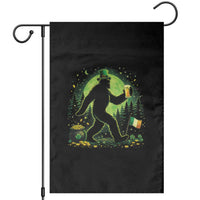 Funny Bigfoot St Patricks Day Garden Flag Sasquatch Drinking Green Beer Lover