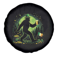 Funny Bigfoot St Patricks Day Spare Tire Cover Sasquatch Drinking Green Beer Lover