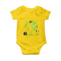 Funny Bigfoot St Patricks Day Baby Onesie Sasquatch Drinking Green Beer Lover