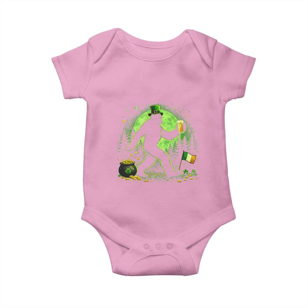 Funny Bigfoot St Patricks Day Baby Onesie Sasquatch Drinking Green Beer Lover