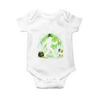 Funny Bigfoot St Patricks Day Baby Onesie Sasquatch Drinking Green Beer Lover