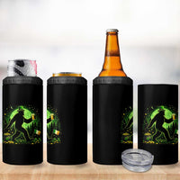Funny Bigfoot St Patricks Day 4 in 1 Can Cooler Tumbler Sasquatch Drinking Green Beer Lover